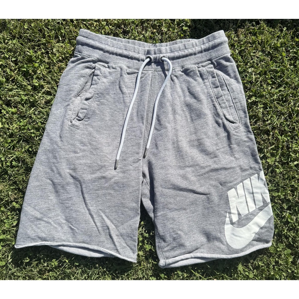 Nike Sweat Shorts Mens S Gray Fleece 9" Inseam Athletic Big Logo AT5267-091